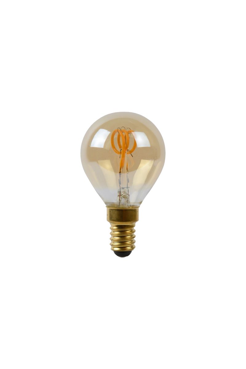 Lucide P45 - Žiarovka - Ø 4,5 cm - LED Rozm. - E14 - 1x3W 2200K - Jantárová